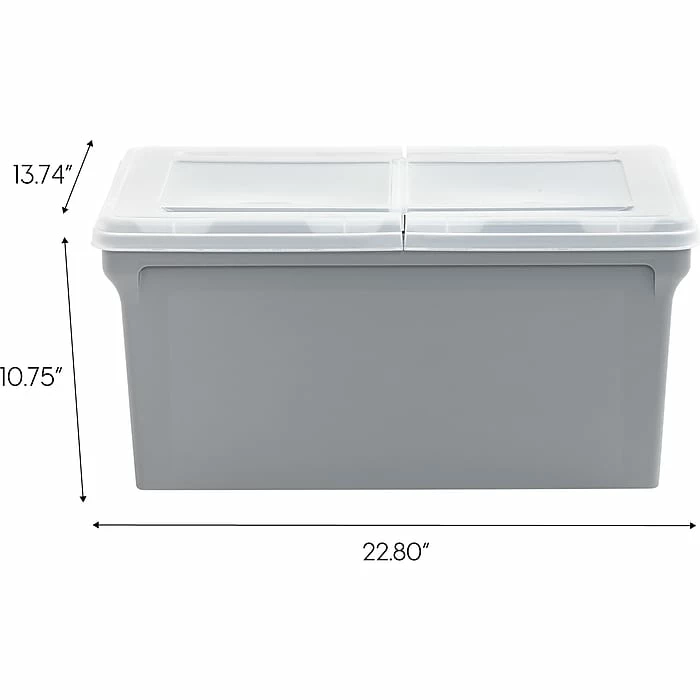 Iris Plastic File Box With Split Lid, Letter Size, Gray, 4/Pack (500167) 7 Iris Plastic File Box With Split Lid, Letter Size, Gray, 4/Pack (500167) - Image 5