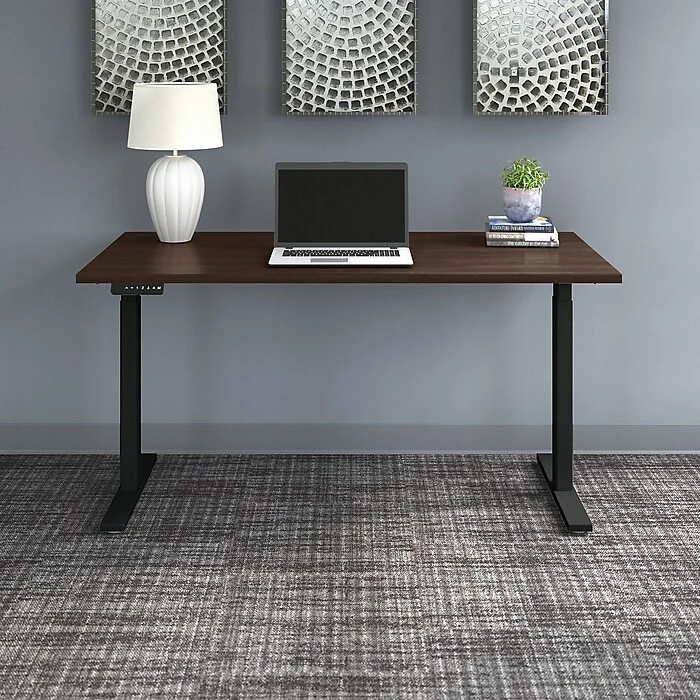 Bush Business Furniture Move 60 Series 27"-48" Adjustable Standing Desk, Black Walnut/Black (M6S6030BWBK) 4 Bush Business Furniture Move 60 Series 27"-48" Adjustable Standing Desk, Black Walnut/Black (M6S6030BWBK) - Image 2