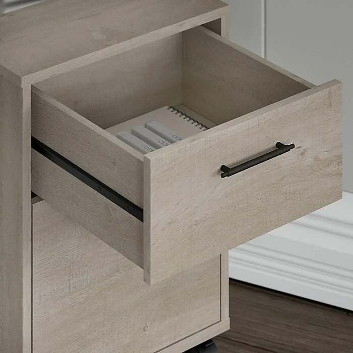 Bush Furniture Key West 2 Drawer Mobile Pedestal, Washed Gray (KWF116WG-03) 10 Bush Furniture Key West 2 Drawer Mobile Pedestal, Washed Gray (KWF116WG-03) - Image 8