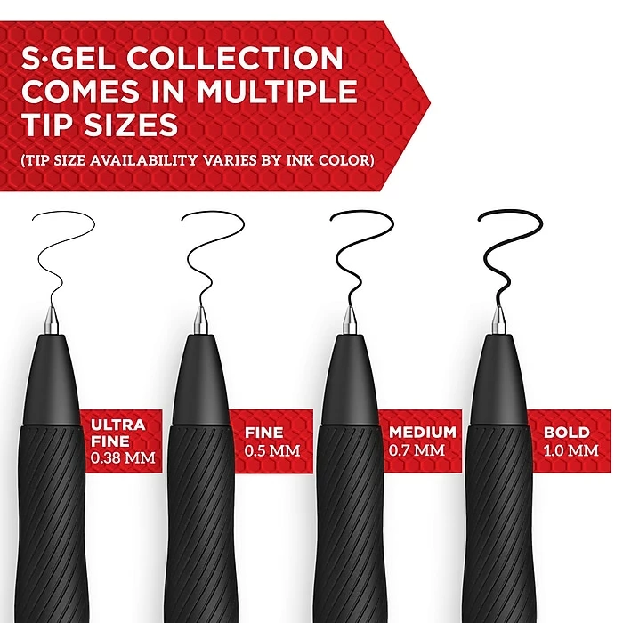Sharpie S-Gel Retractable Gel Pen, Ultra Fine Point, Black Ink, 4/Pack (2141125) 4 Sharpie S-Gel Retractable Gel Pen, Ultra Fine Point, Black Ink, 4/Pack (2141125) - Image 2