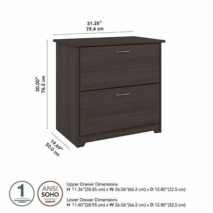 Bush Furniture Cabot Lateral File Cabinet, Heather Gray (WC31780) 9 Bush Furniture Cabot Lateral File Cabinet, Heather Gray (WC31780) - Image 7