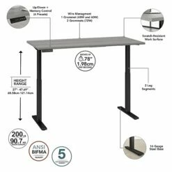 Bush Business Furniture Move 60 Series 27"-48" Adjustable Standing Desk, Platinum Gray/Black (M6S6030PGBK) -STAPLES Sales C7B6623C D04F 4FDB 8F4D58E78518FE86 sc7