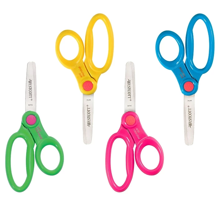 Westcott Student Pack 5" Stainless Steel Kid's Scissors, Blunt Tip, Assorted Colors, 12/Pack (ACM14871) 4 Westcott Student Pack 5" Stainless Steel Kid's Scissors, Blunt Tip, Assorted Colors, 12/Pack (ACM14871) - Image 2