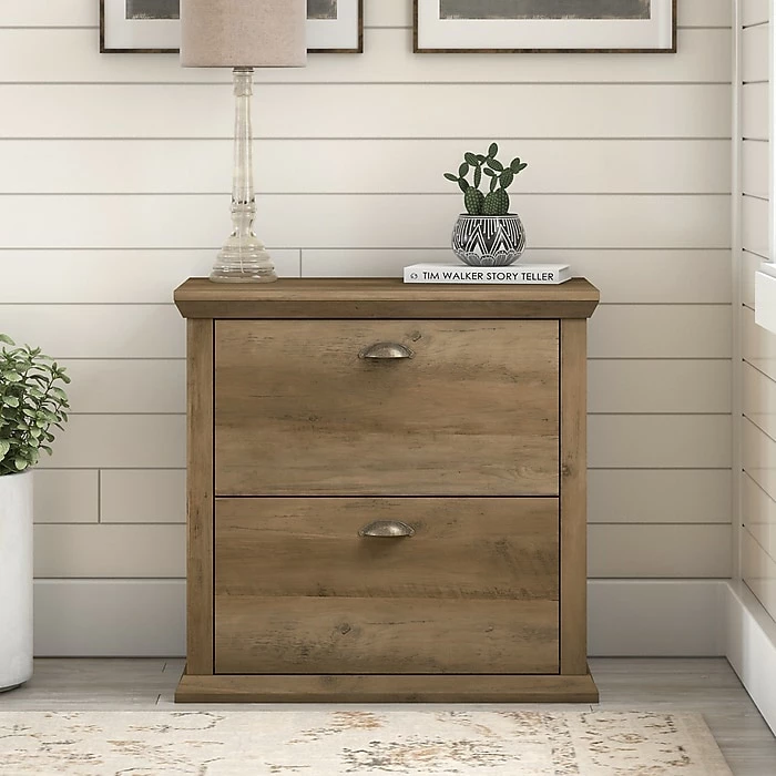 Bush Furniture Yorktown 2-Drawer Lateral File Cabinet, Letter/Legal, Reclaimed Pine, 30.98" (WC40580-03) 4 Bush Furniture Yorktown 2-Drawer Lateral File Cabinet, Letter/Legal, Reclaimed Pine, 30.98" (WC40580-03) - Image 2