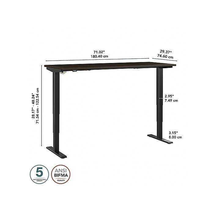 Bush Business Furniture Move 40 28"-48"H Electric Adjustable Standing Desk, Mocha Cherry/Black (M4S7230MRBK) 7 Bush Business Furniture Move 40 28"-48"H Electric Adjustable Standing Desk, Mocha Cherry/Black (M4S7230MRBK) - Image 5