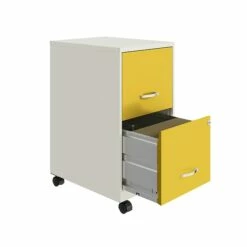 Space Solutions SOHO Smart File 2-Drawer Mobile File Cabinet, Letter Size, Lockable, 18"D, Pearl White/Goldfinch (25337) -STAPLES Sales D521F6E8 D885 4F3E 987467EF8144BED4 sc7