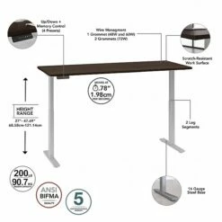 Bush Business Furniture Move 60 Series 27"-48" Adjustable Standing Desk, Black Walnut/Cool Gray Metallic (M6S7230BWSK) 12 Bush Business Furniture Move 60 Series 27"-48" Adjustable Standing Desk, Black Walnut/Cool Gray Metallic (M6S7230BWSK) -STAPLES Sales D70F1BD1 BE0E 4105 87004D71F2F3D63A sc7