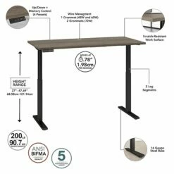 Bush Business Furniture Move 60 Series 27"-48" Adjustable Standing Desk, Modern Hickory/Black (M6S6030MHBK) 12 Bush Business Furniture Move 60 Series 27"-48" Adjustable Standing Desk, Modern Hickory/Black (M6S6030MHBK) -STAPLES Sales D862E6FC 8988 45C1 B3C6ADF7D86C7703 sc7