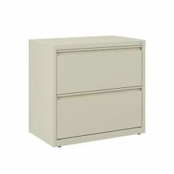 Staples Commercial 2 File Drawers Lateral File Cabinet, Locking, Putty/Beige, Letter/Legal, 30"W (20067D)