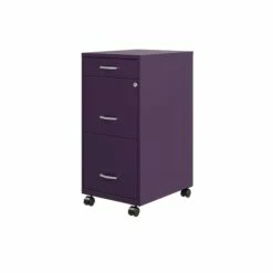 Space Solutions SOHO Organizer 3-Drawer Mobile File Cabinet, Letter Size, Lockable, 29.52"H X 18"D, Midnight Purple (25285) -STAPLES Sales DAA14FE8 D34D 4B51 83EA91486F9A534E sc7