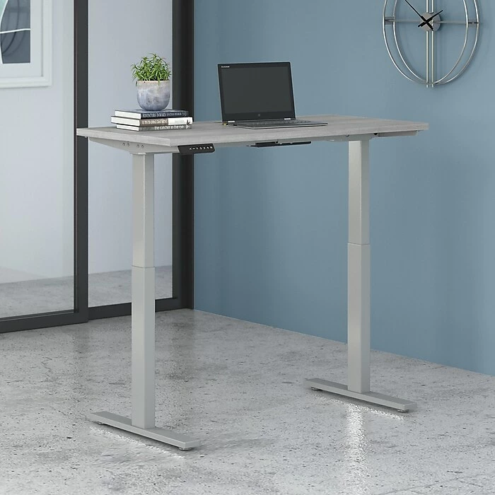 Bush Business Furniture Move 60 27"-48" Adjustable Standing Desk, Platinum Gray/Cool Gray Metallic (M6S4824PGSK) 4 Bush Business Furniture Move 60 27"-48" Adjustable Standing Desk, Platinum Gray/Cool Gray Metallic (M6S4824PGSK) - Image 2