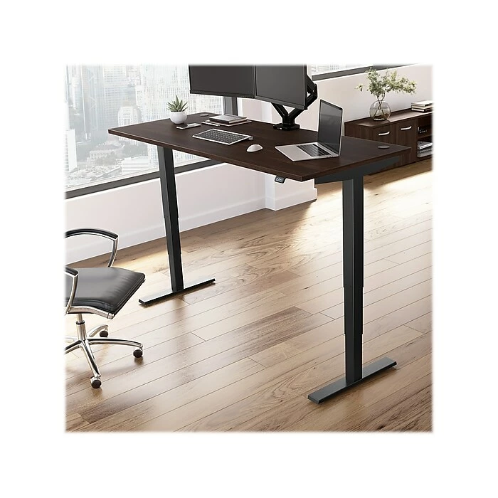Bush Business Furniture Move 40 28"-48" Adjustable Standing Desk, Black Walnut/Black (M4S7230BWBK) 4 Bush Business Furniture Move 40 28"-48" Adjustable Standing Desk, Black Walnut/Black (M4S7230BWBK) - Image 2