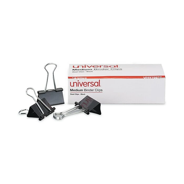 Universal 5/8" Capacity Binder Clips, 1 1/4" Width, Dozen (UNV10210) 5 Universal 5/8" Capacity Binder Clips, 1 1/4" Width, Dozen (UNV10210) - Image 3