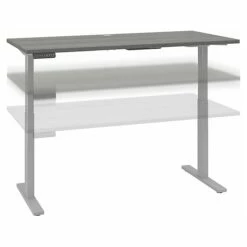 Bush Business Furniture Move 60 Series 27"-47"H Adjustable Standing Desk, Platinum Gray/Cool Gray Metallic (M6S6030PGSK)