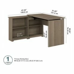 Bush Furniture Cabot 37-42"H Corner Adjustable Standing 3-Position Desk With Shelves, Ash Gray (WC31216) 12 Bush Furniture Cabot 37-42"H Corner Adjustable Standing 3-Position Desk With Shelves, Ash Gray (WC31216) -STAPLES Sales E240C594 C381 4380 B2B9F94095E08F20 sc7