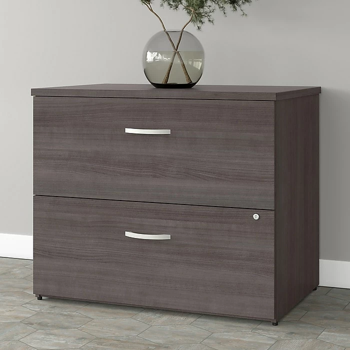 Bush Business Furniture Studio A 2-Drawer Lateral File Cabinet, Locking, Letter/Legal, Storm Gray, 36" (SDF136SGSU-Z) 4 Bush Business Furniture Studio A 2-Drawer Lateral File Cabinet, Locking, Letter/Legal, Storm Gray, 36" (SDF136SGSU-Z) - Image 2