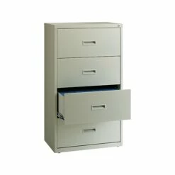 Hirsh HL1000 Series 2-Drawer Lateral File Cabinet, Letter/Legal Size, Lockable, 52.5"H X 30"W X 18.63"D, Light Gray (19440)