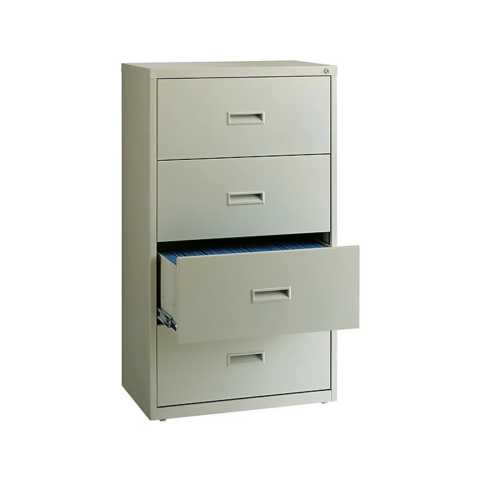 Hirsh HL1000 Series 2-Drawer Lateral File Cabinet, Letter/Legal Size, Lockable, 52.5"H X 30"W X 18.63"D, Light Gray (19440) 3 Hirsh HL1000 Series 2-Drawer Lateral File Cabinet, Letter/Legal Size, Lockable, 52.5"H X 30"W X 18.63"D, Light Gray (19440)