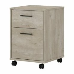 Bush Furniture Key West 2 Drawer Mobile Pedestal, Washed Gray (KWF116WG-03)