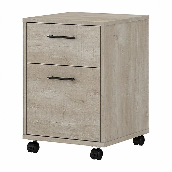 Bush Furniture Key West 2 Drawer Mobile Pedestal, Washed Gray (KWF116WG-03) 3 Bush Furniture Key West 2 Drawer Mobile Pedestal, Washed Gray (KWF116WG-03)