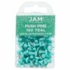 JAM Paper Push Pins, Teal, 100/Pack (22432067) 1 JAM Paper Push Pins, Teal, 100/Pack (22432067) -STAPLES Sales EB62335F DB69 4045 B6B556F9DF94B164 sc7