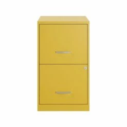 Space Solutions SOHO Smart File 2-Drawer File Cabinet, Letter Size, Lockable, 24.5"H X 14.25"W X 18"D, Goldfinch (25272)