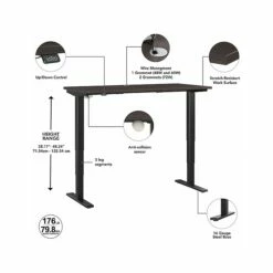 Bush Business Furniture Move 40 28"-48"H Electric Adjustable Standing Desk, Storm Gray/Black (M4S6030SGBK) 12 Bush Business Furniture Move 40 28"-48"H Electric Adjustable Standing Desk, Storm Gray/Black (M4S6030SGBK) -STAPLES Sales EC6F0104 BD64 4317 B0F7AD558510034F sc7