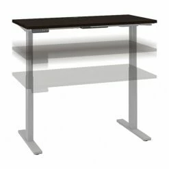 Bush Business Furniture Move 60 Series 27"-48" Adjustable Standing Desk, Black Walnut/Cool Gray Metallic (M6S4824BWSK)