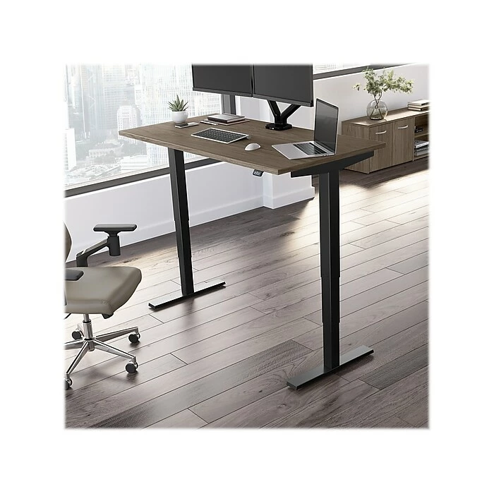Bush Business Furniture Move 40 28"-48"H Electric Adjustable Standing Desk, Modern Hickory/Black (M4S6030MHBK) 4 Bush Business Furniture Move 40 28"-48"H Electric Adjustable Standing Desk, Modern Hickory/Black (M4S6030MHBK) - Image 2