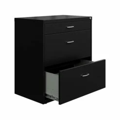 Space Solutions 3-Drawer Lateral File Cabinet, Letter/Legal Size, Lockable, 17.63'', Black (25070) -STAPLES Sales F6544DC8 0902 49C9 990CC9029E064E24 sc7