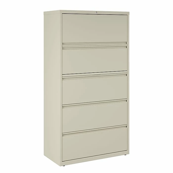 Staples Commercial HL8000 5 File Drawers Lateral File Cabinet, Locking, Putty/Beige, Letter/Legal, 36"W (21744D) 3 Staples Commercial HL8000 5 File Drawers Lateral File Cabinet, Locking, Putty/Beige, Letter/Legal, 36"W (21744D)