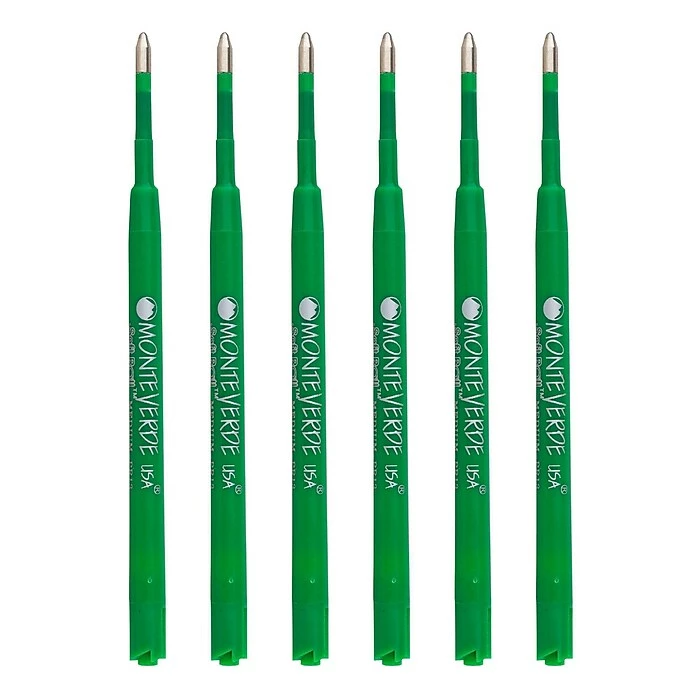 Monteverde® PR133BK Medium Ballpoint Refill For Parker Resin Ballpoint Pens, 6/Pack, Green 3 Monteverde® PR133BK Medium Ballpoint Refill For Parker Resin Ballpoint Pens, 6/Pack, Green