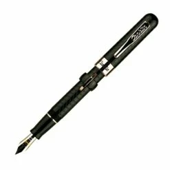Conklin® Mark Twain Crescent Fountain Pen With Rose Gold Trim, Stub Nib, Black