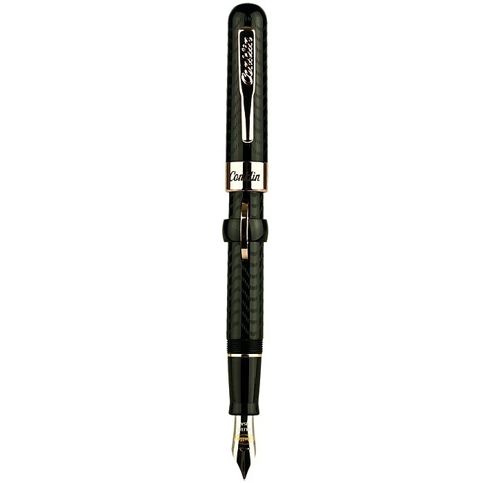 Conklin® Mark Twain Crescent Fountain Pen With Rose Gold Trim, Fine Nib, Black (CK71137) 4 Conklin® Mark Twain Crescent Fountain Pen With Rose Gold Trim, Fine Nib, Black (CK71137) - Image 2