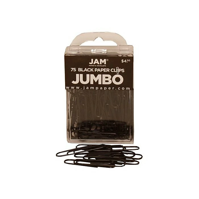 JAM Paper Jumbo Paper Clips, Black, 75/Pack (2184933) 5 JAM Paper Jumbo Paper Clips, Black, 75/Pack (2184933) - Image 3