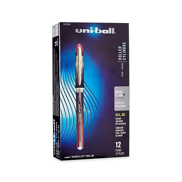 Uni-ball® Vision Elite BLX Series Pens, 0.5 Mm, Red/Black, 12/pk (1832408) 3 Uni-ball® Vision Elite BLX Series Pens, 0.5 Mm, Red/Black, 12/pk (1832408)