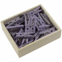 JAM Paper® Wood Clip Clothespins, Small 7/8 Inch, Lavender Purple Clothes Pins, 50/Pack (2230719107)