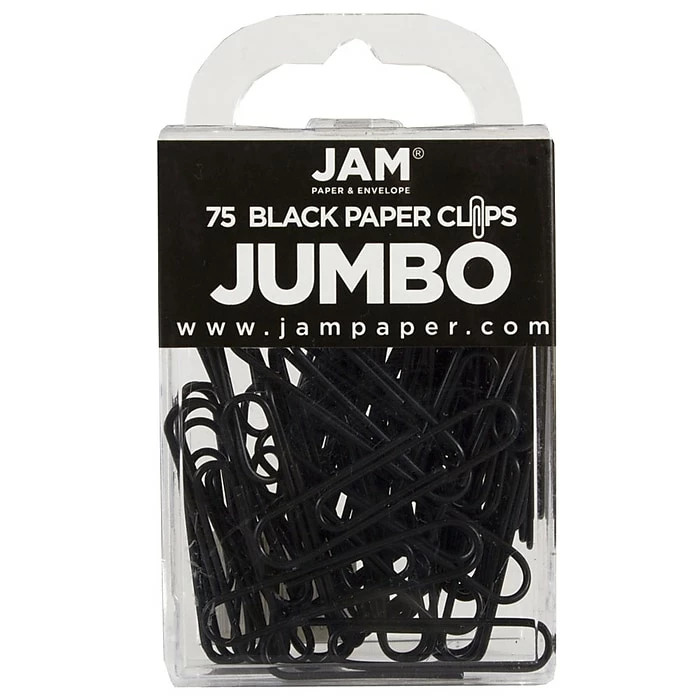 JAM Paper Jumbo Paper Clips, Black, 75/Pack (2184933) 3 JAM Paper Jumbo Paper Clips, Black, 75/Pack (2184933)