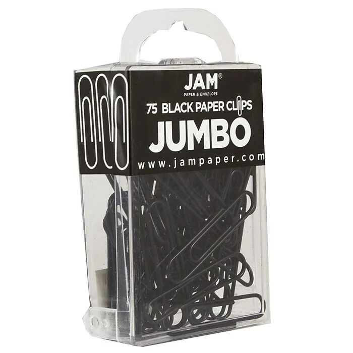 JAM Paper Jumbo Paper Clips, Black, 75/Pack (2184933) 4 JAM Paper Jumbo Paper Clips, Black, 75/Pack (2184933) - Image 2
