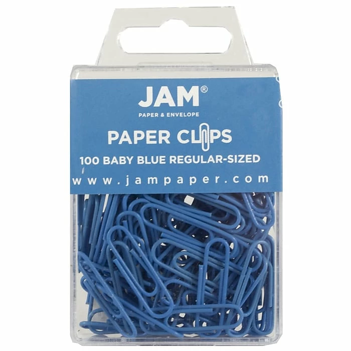 JAM Paper Small Paper Clips, Baby Blue, 3 Packs Of 100 (221819033B) 4 JAM Paper Small Paper Clips, Baby Blue, 3 Packs Of 100 (221819033B) - Image 2