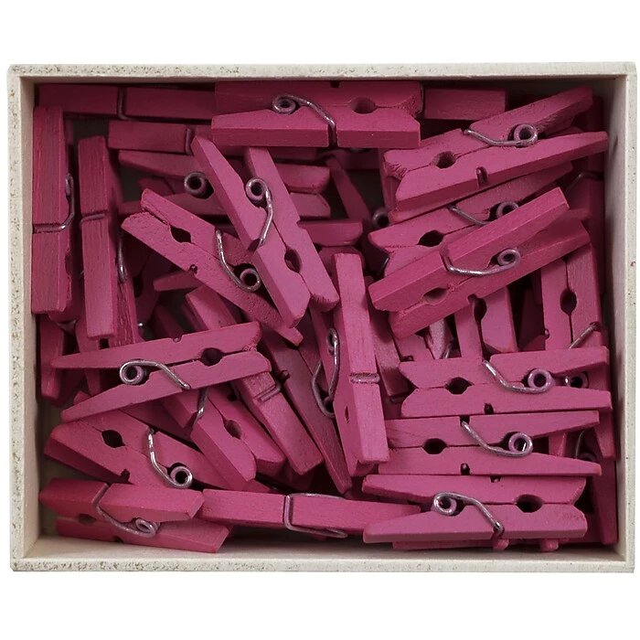 JAM Paper® Wood Clip Clothespins, Medium 1 1/8 Inch, Fuchsia Pink Clothes Pins, 50/Pack (230729149) 4 JAM Paper® Wood Clip Clothespins, Medium 1 1/8 Inch, Fuchsia Pink Clothes Pins, 50/Pack (230729149) - Image 2