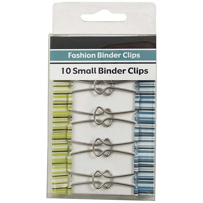 JAM Paper® Colorful Binder Clips, Small, 3/4 Inch (19mm), Green And Blue Design Binderclips, 10/Pack (336128839) 3 JAM Paper® Colorful Binder Clips, Small, 3/4 Inch (19mm), Green And Blue Design Binderclips, 10/Pack (336128839)