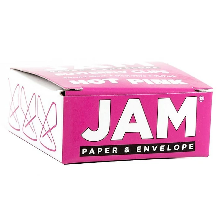 JAM Paper® Colorful Butterfly Paper Clips, Pink Paperclips, 15/Pack (332BYFU) 5 JAM Paper® Colorful Butterfly Paper Clips, Pink Paperclips, 15/Pack (332BYFU) - Image 3