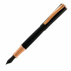 Monteverde Impressa Fountain Pen, Stub Nib, Black With Rose Gold (MV29864)
