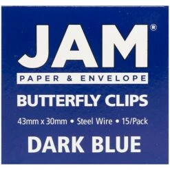JAM Paper® Colorful Butterfly Paper Clips, Dark Blue Paperclips, 15/Pack (332BYBU) 10 JAM Paper® Colorful Butterfly Paper Clips, Dark Blue Paperclips, 15/Pack (332BYBU) -STAPLES Sales m003047764 sc7