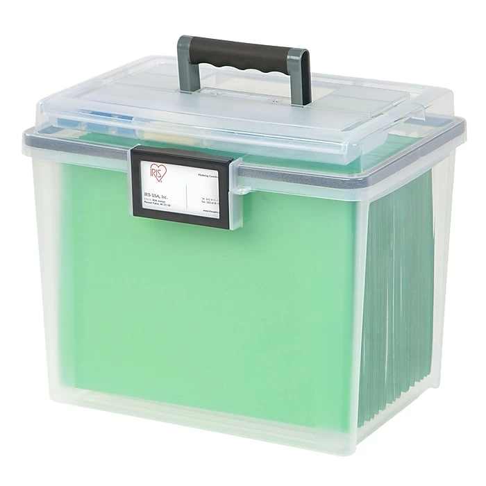 IRIS WeatherPro Portable File Box, Letter Size, Clear, 4/Pack (110350) 5 IRIS WeatherPro Portable File Box, Letter Size, Clear, 4/Pack (110350) - Image 3