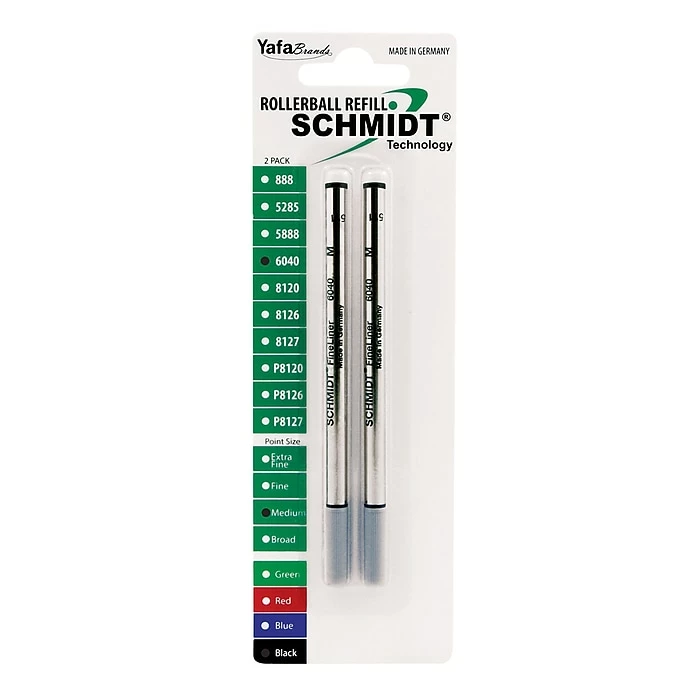 Schmidt 6040 Fineliner W/ Spring Loaded Refill, Fits Most Capped Rollerball Pens, Medium, Black, 2 Pack (SC58117) 3 Schmidt 6040 Fineliner W/ Spring Loaded Refill, Fits Most Capped Rollerball Pens, Medium, Black, 2 Pack (SC58117)