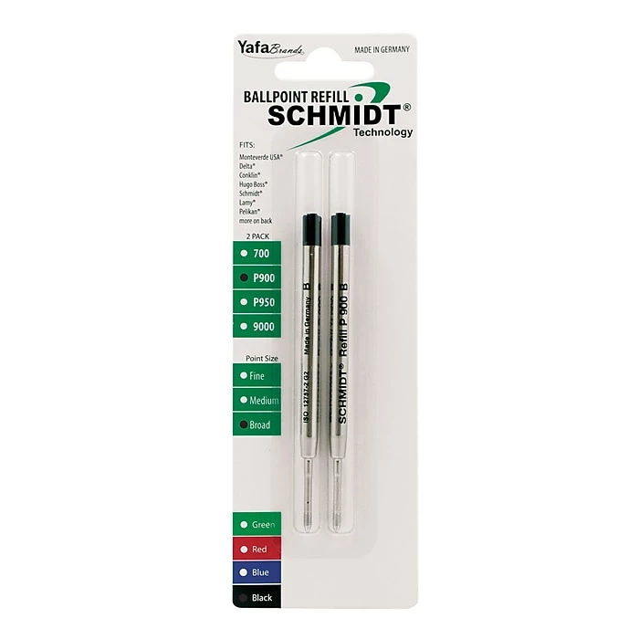 Schmidt P900 Ballpoint TC Ball Parker Style Refill, Fits Parker Ballpoint Pens, Fine, Black, 2 Pack (SC58139) 3 Schmidt P900 Ballpoint TC Ball Parker Style Refill, Fits Parker Ballpoint Pens, Fine, Black, 2 Pack (SC58139)