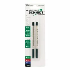 Schmidt P950 Megaline Pressurized Ballpoint Refill, Fits Parker Ballpoint Pens, Medium, Black, 2 Pack (SC58147)