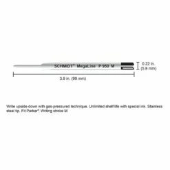 Schmidt P950 Megaline Pressurized Ballpoint Refill, Fits Parker Ballpoint Pens, Medium, Black, 2 Pack (SC58147) 11 Schmidt P950 Megaline Pressurized Ballpoint Refill, Fits Parker Ballpoint Pens, Medium, Black, 2 Pack (SC58147) -STAPLES Sales m003910011 sc7